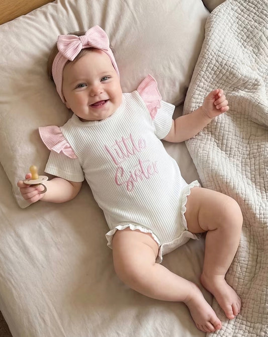 Little Sister Waffle Knit Romper