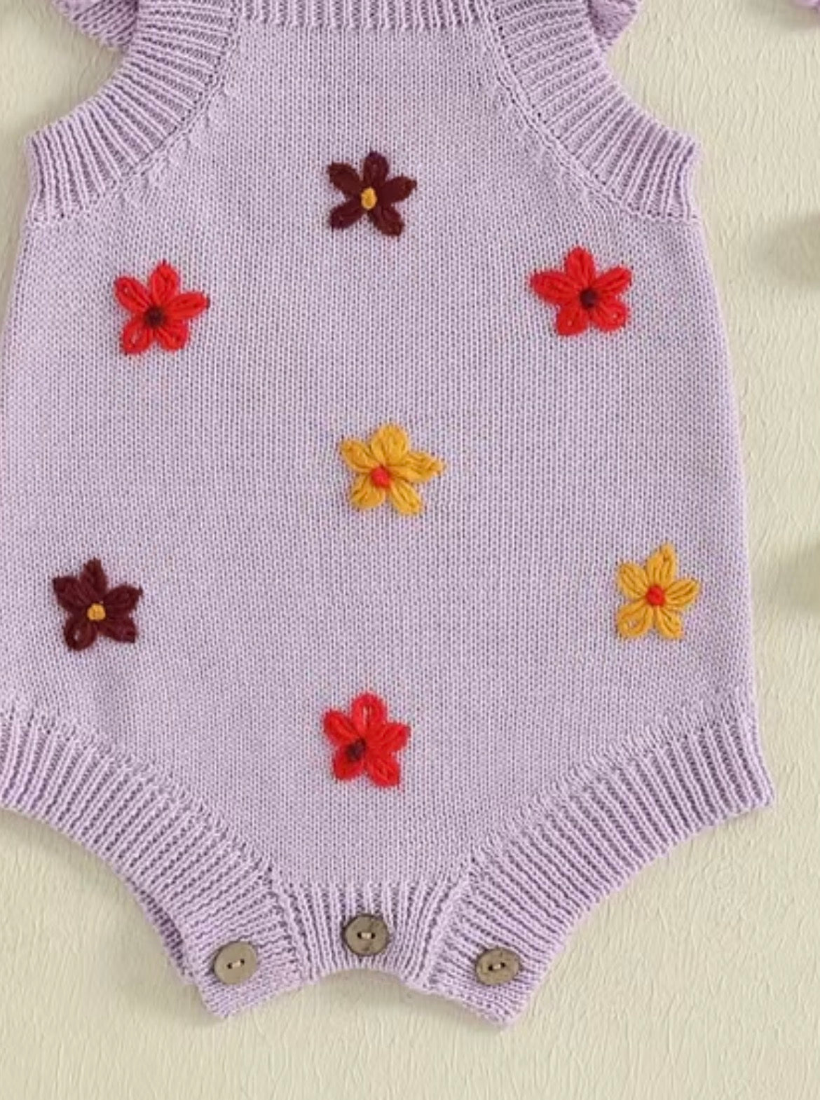 Josie Knit Flower Romper