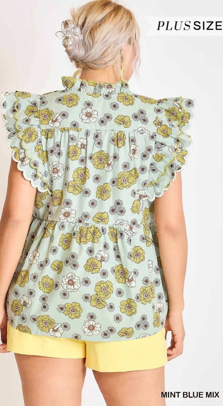 UMGEE Floral Print Peplum Top