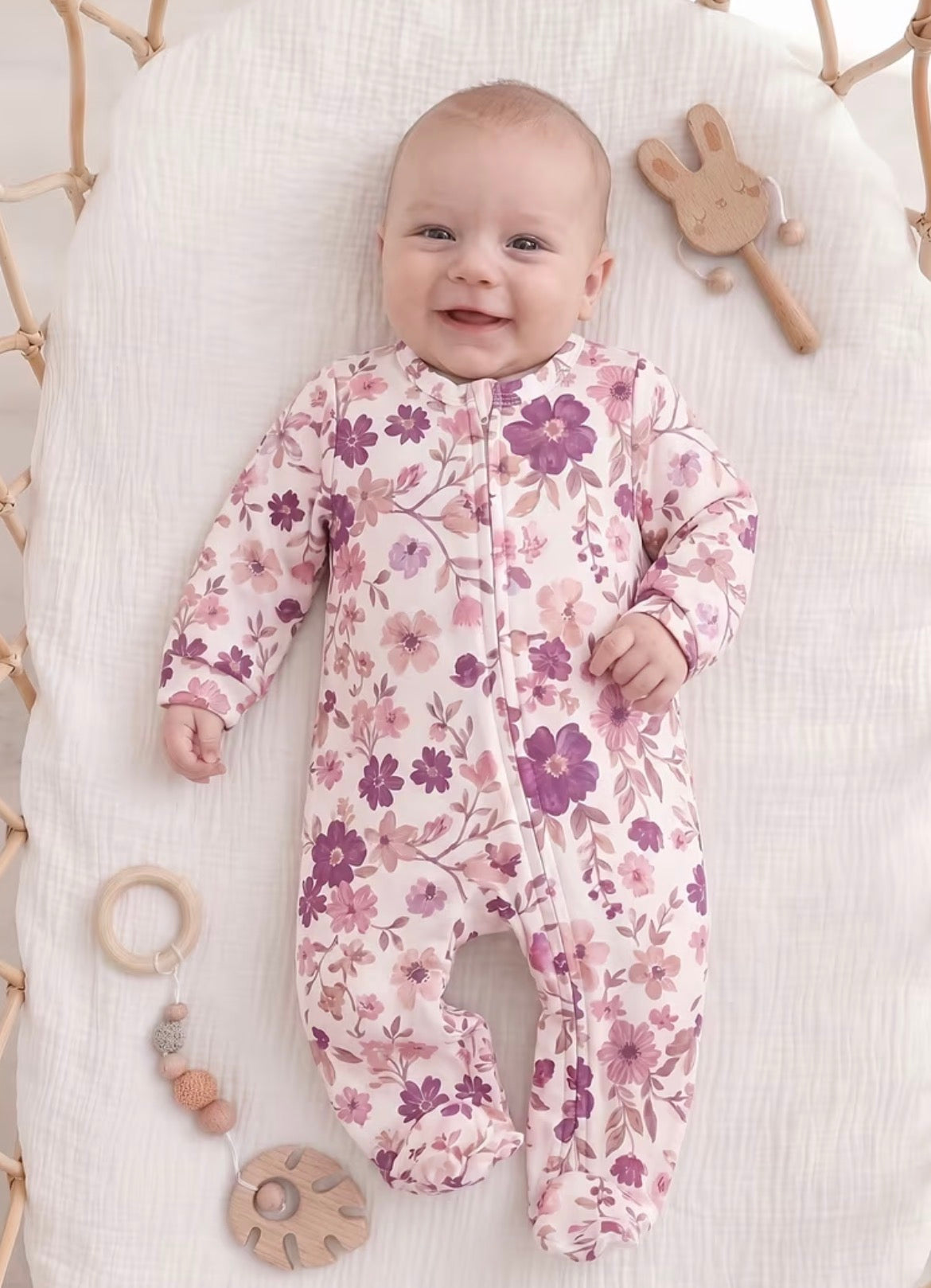 Plum Rose Zip Up Sleeper