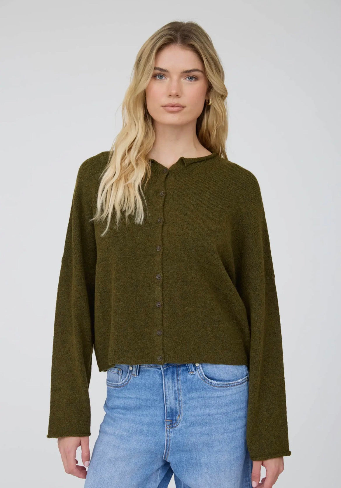 Lightweight button-down knit cardigan