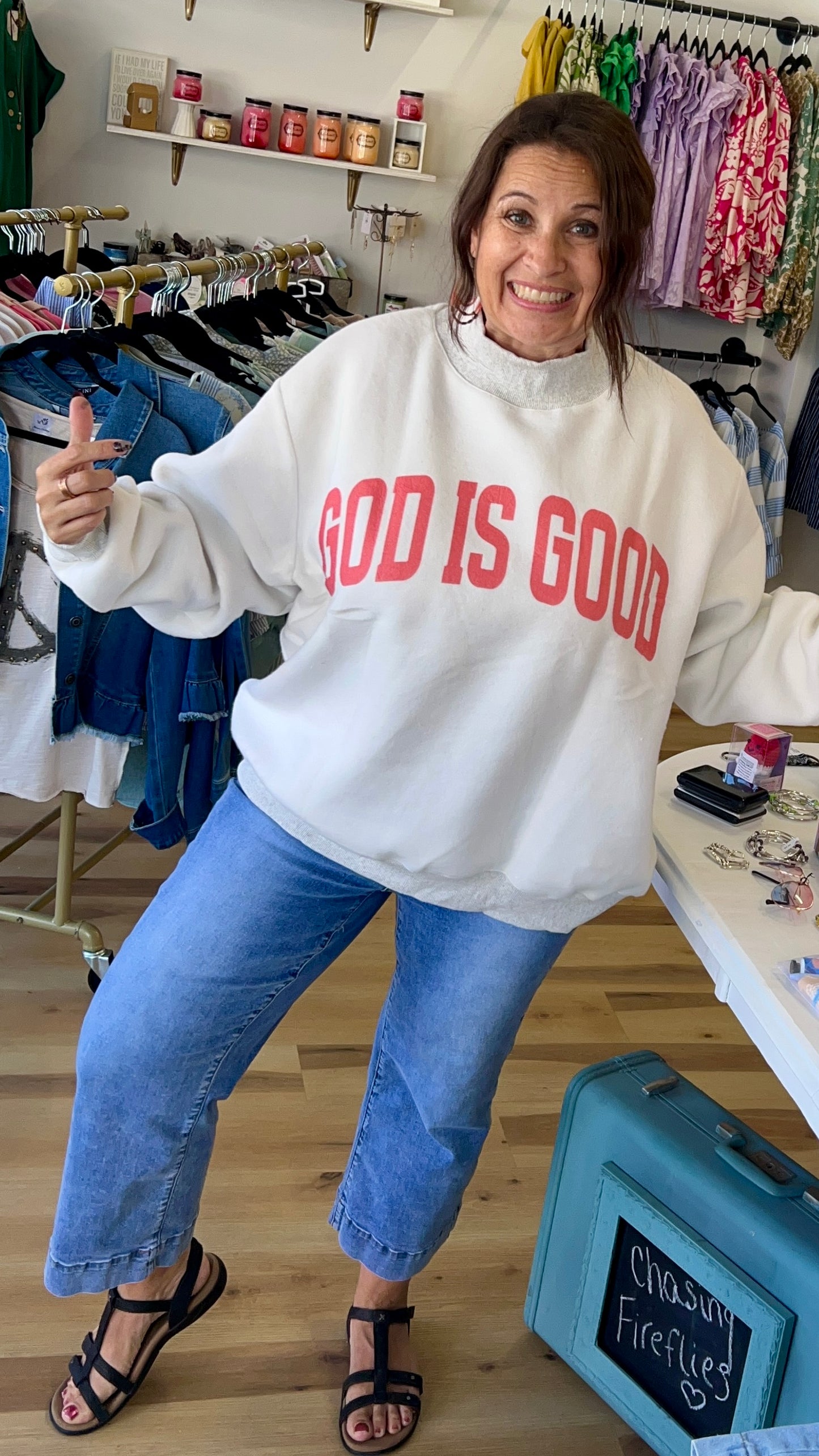 JESUS & GOD IS GOOD Reversible Sweatshirt