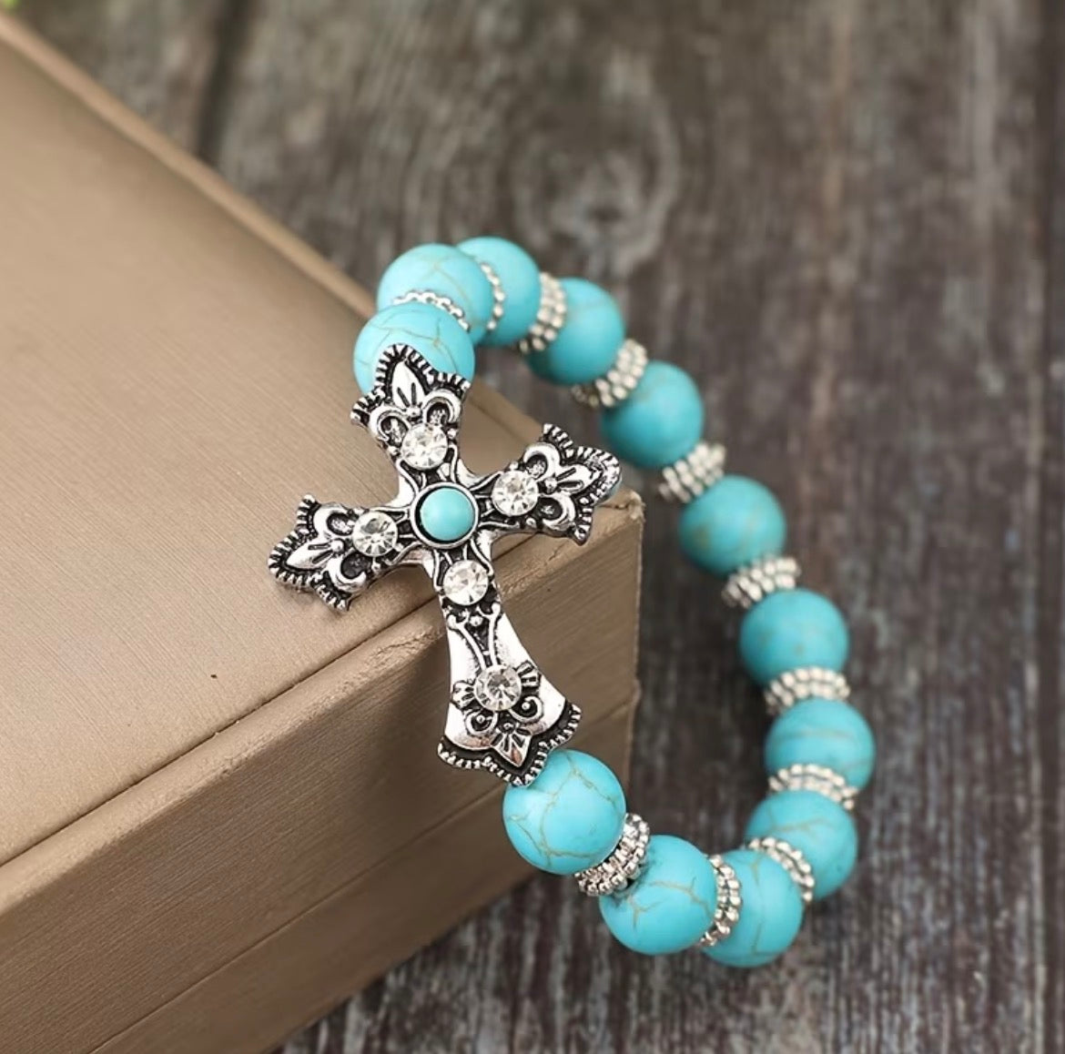 Turquoise Cross Bracelet
