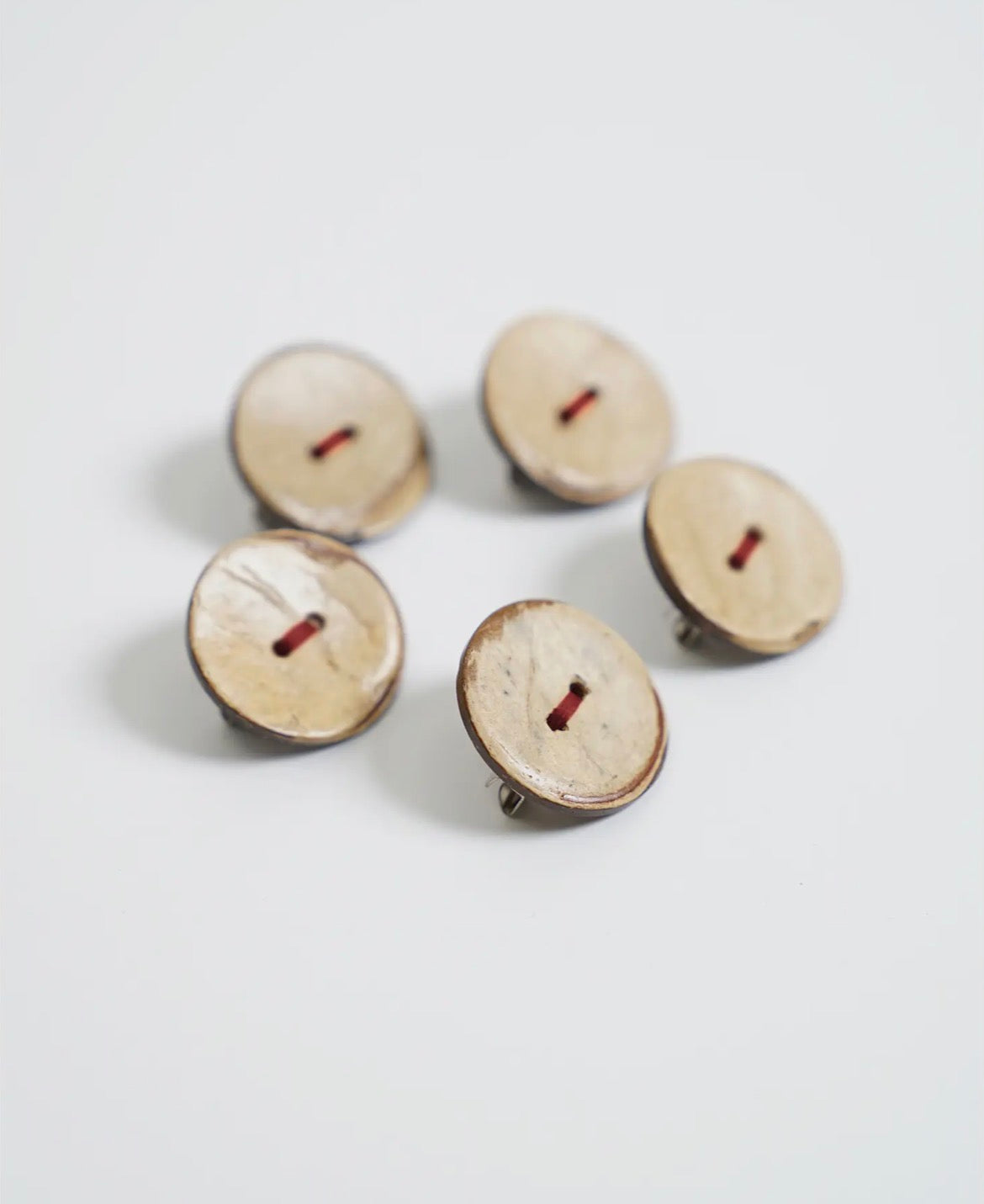 `Handmade Wooden Button Brooch 1.5"