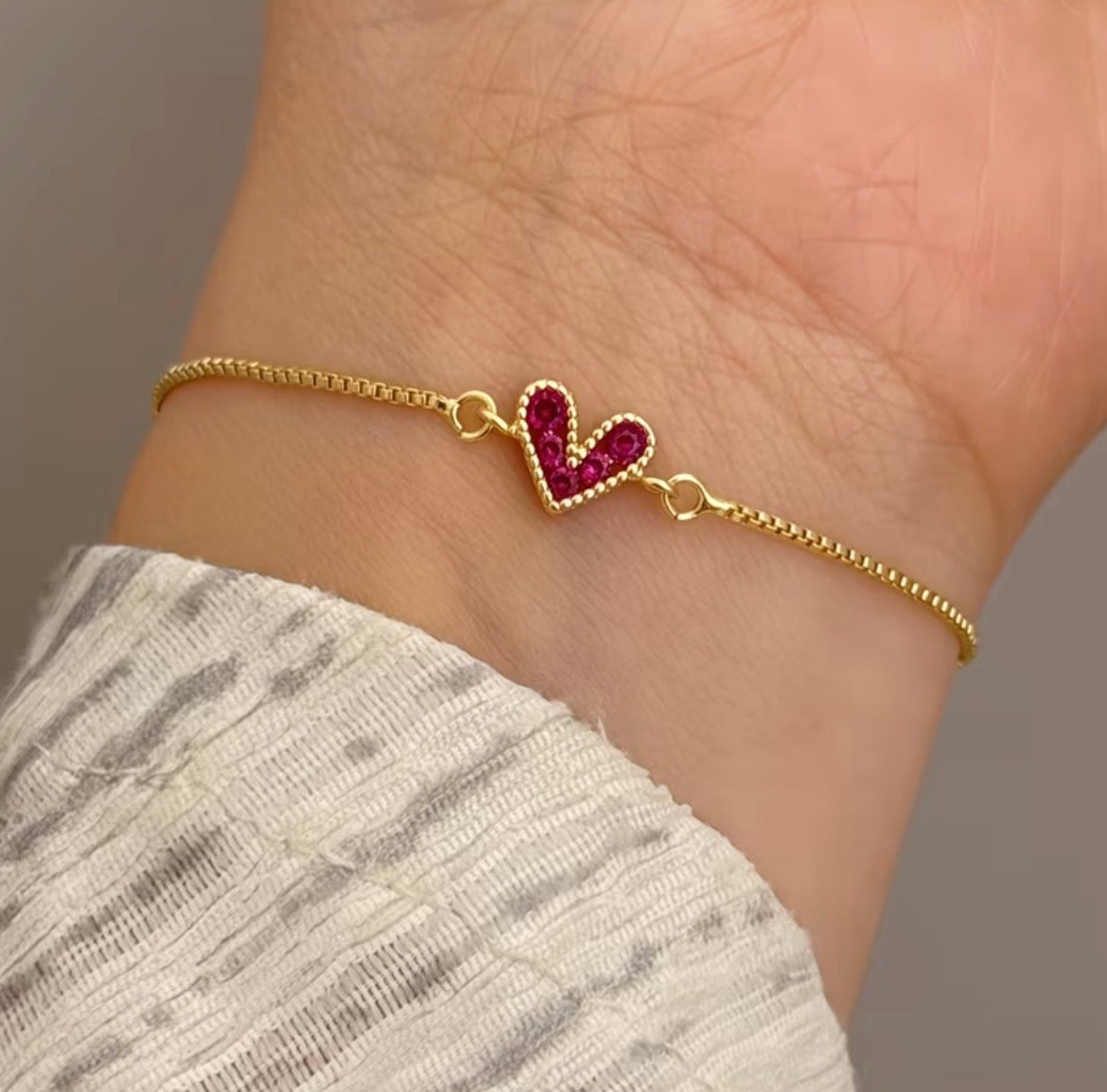 Heart Drawstring Pull Bracelet