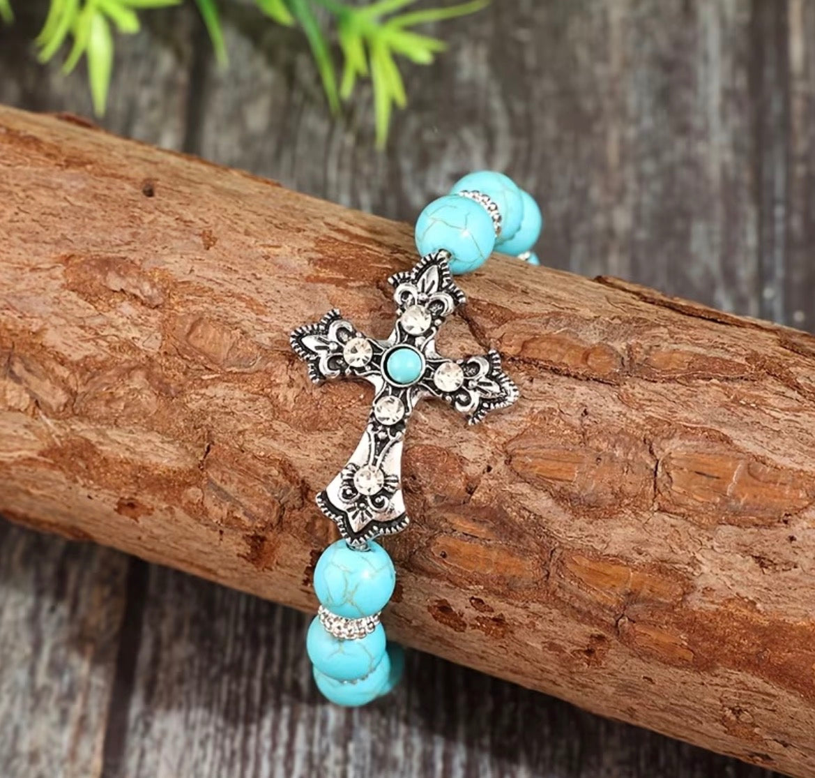 Turquoise Cross Bracelet