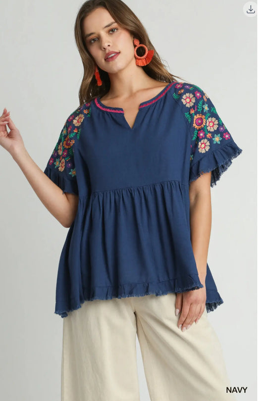 UMGEE Linen Baby Doll Embroidery