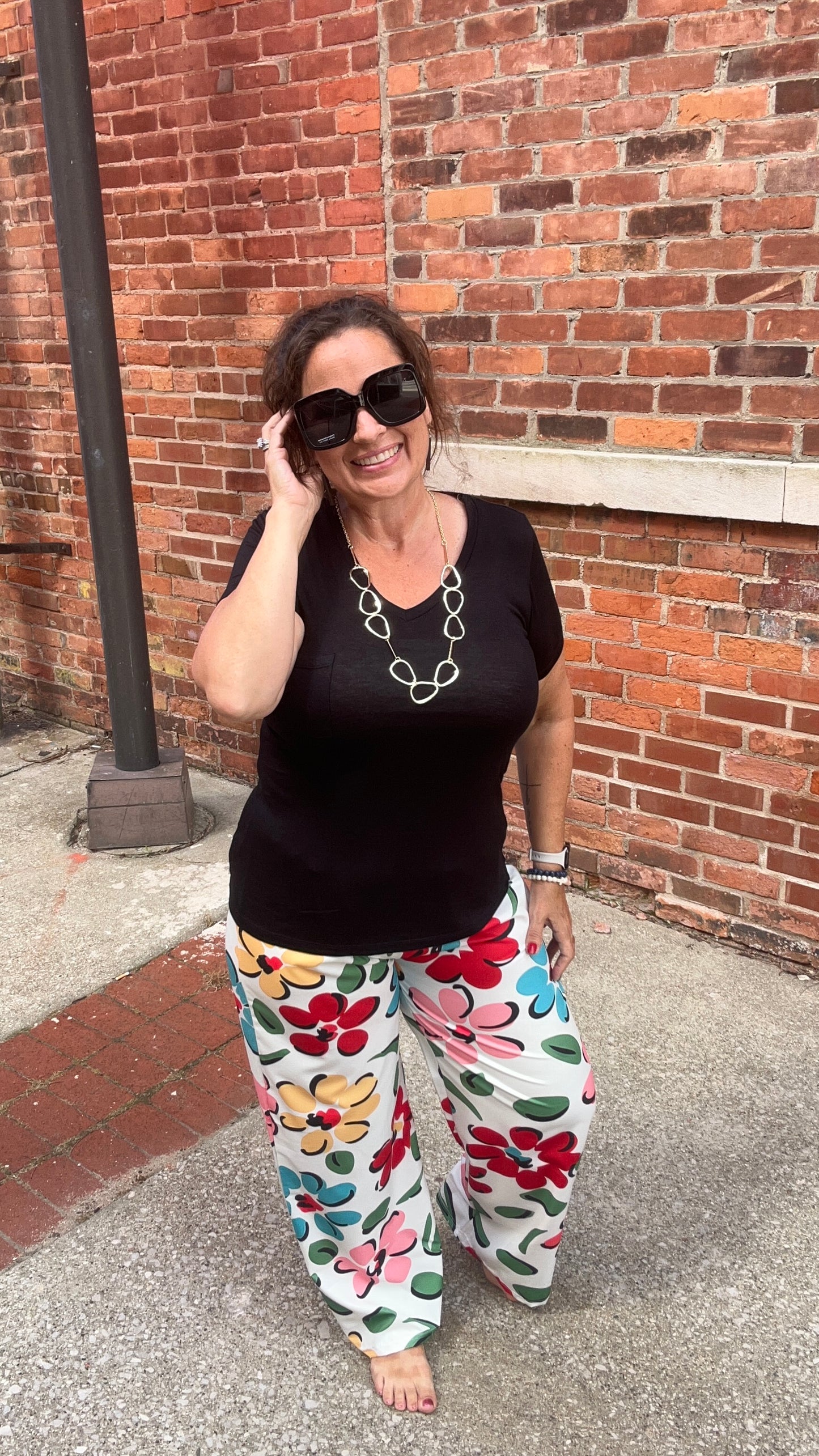 Large Print Floral Pants