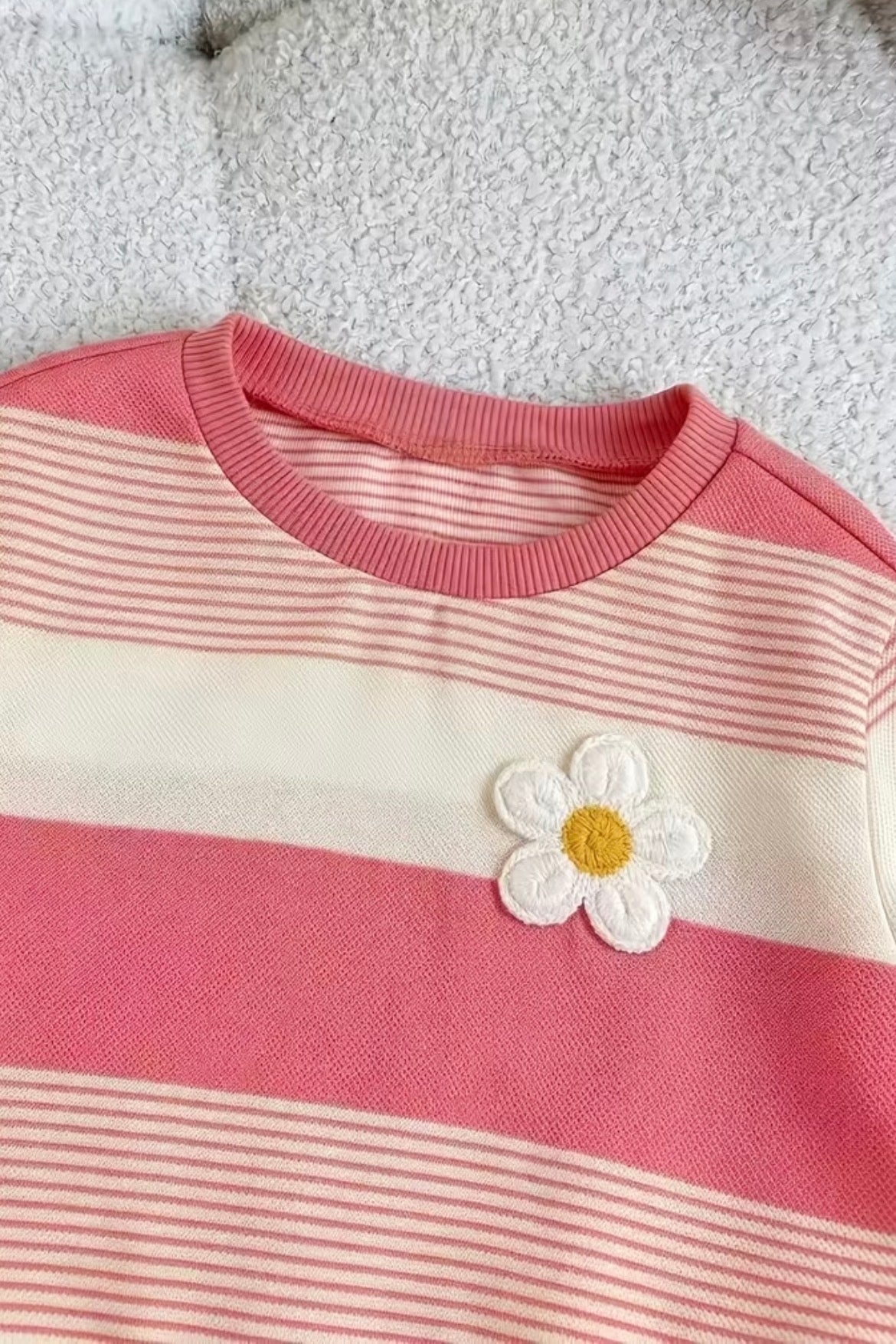Knit Striped Flower Power