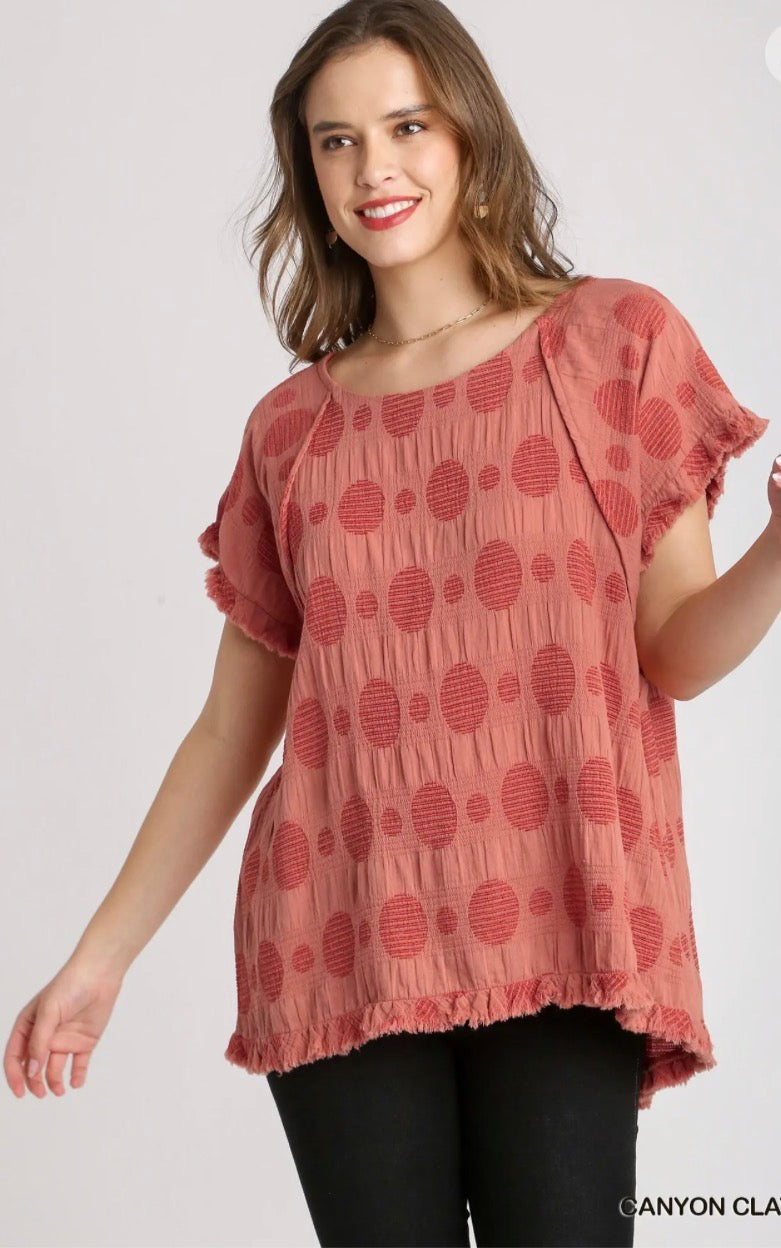 UMGEE - Textured Polka Dot With Fringes