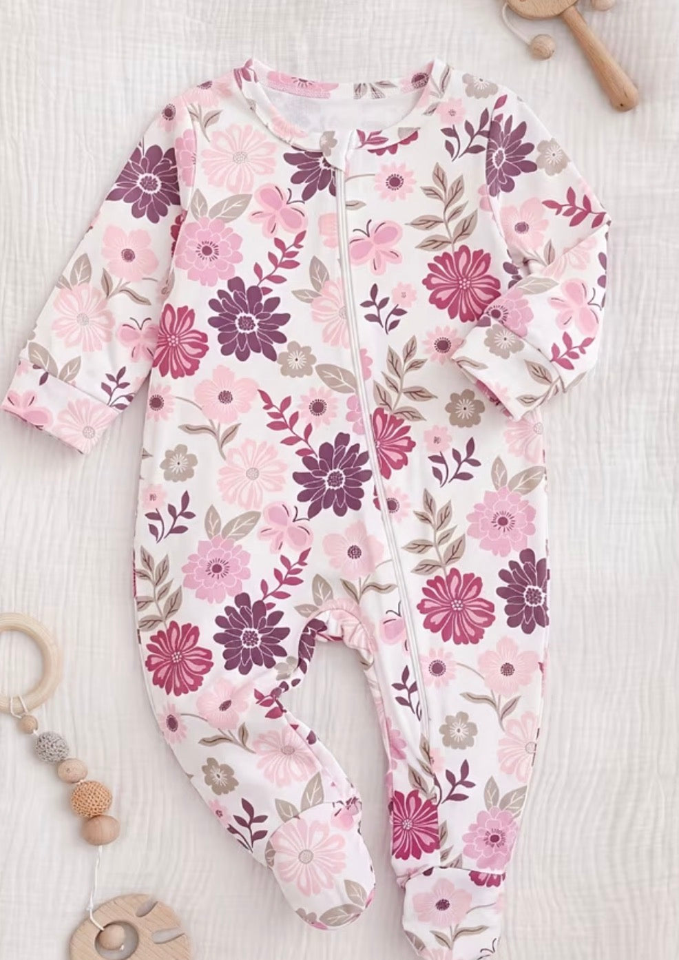 Plum Rose Zip Up Sleeper