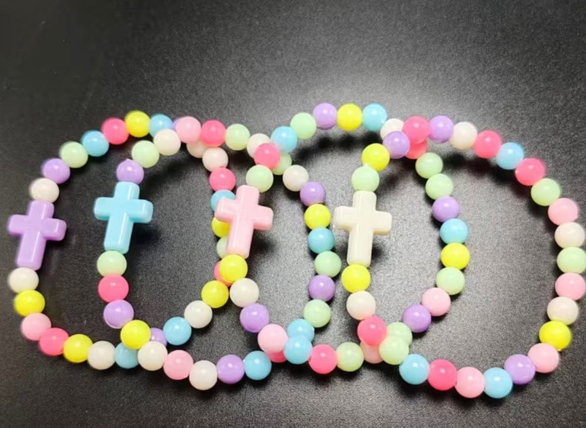 Kids Bead Cross Bracelets