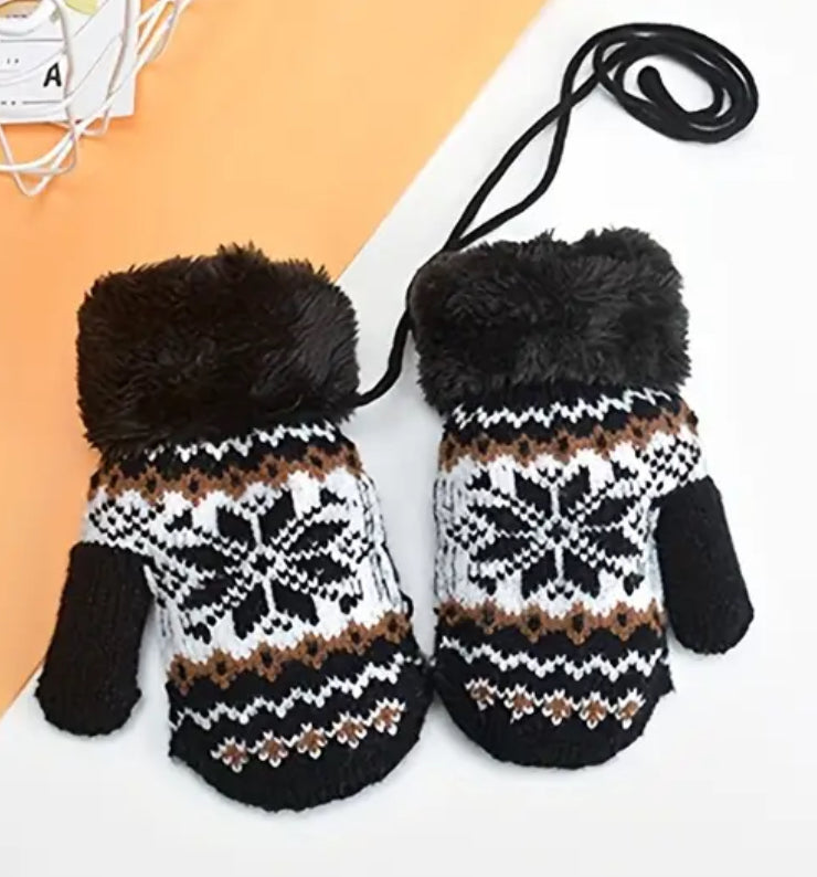 Kids Fur Lined Mittens