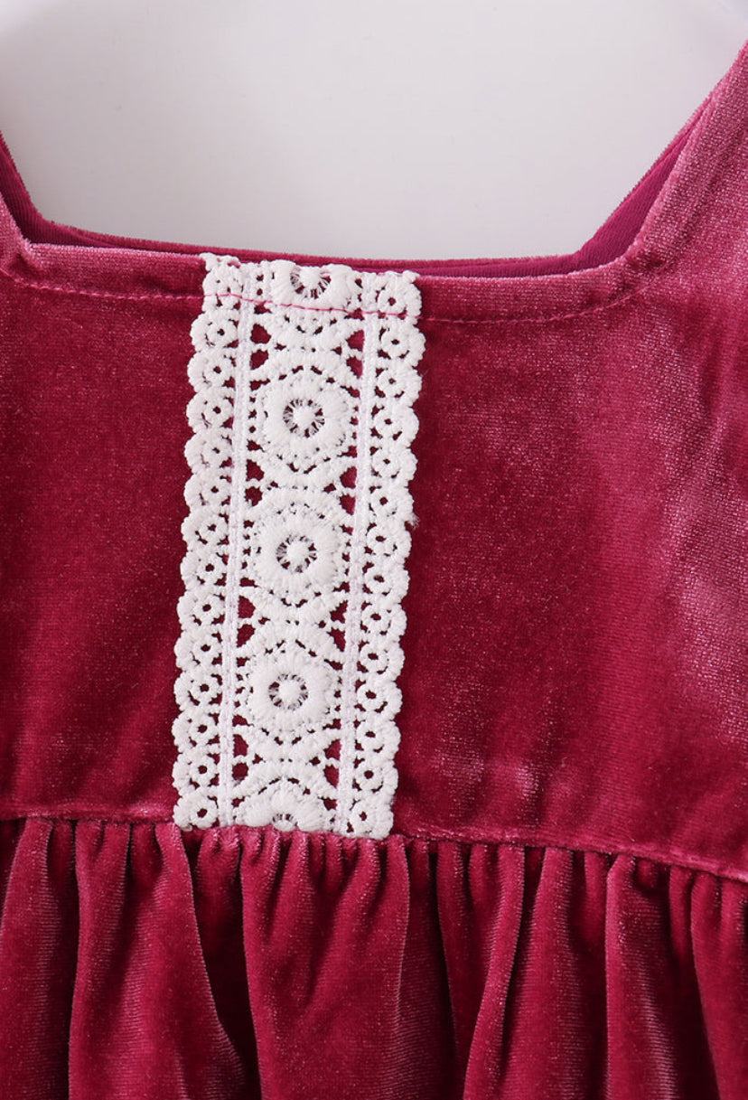 Mauve Velvet Lace Dress