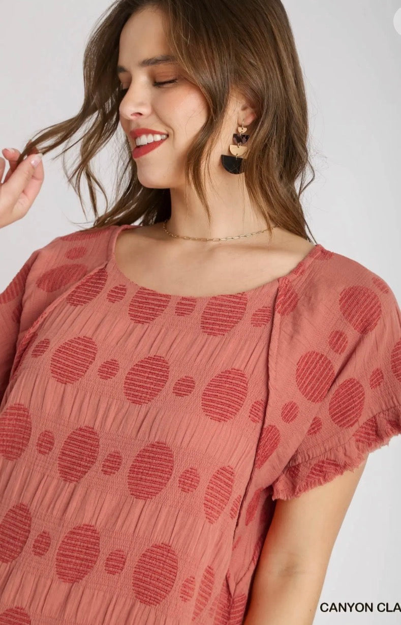 UMGEE - Textured Polka Dot With Fringes