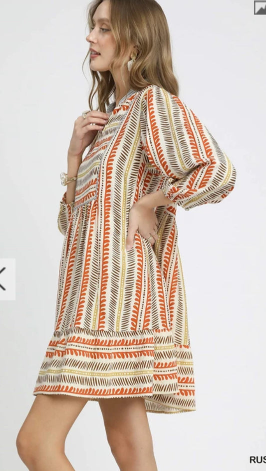 UMGEE - Aztec Babydoll Dress