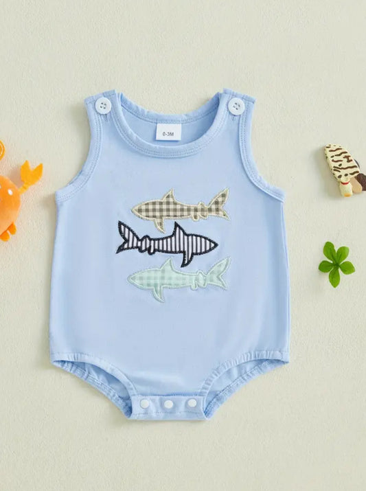 Shark Appliqué Romper