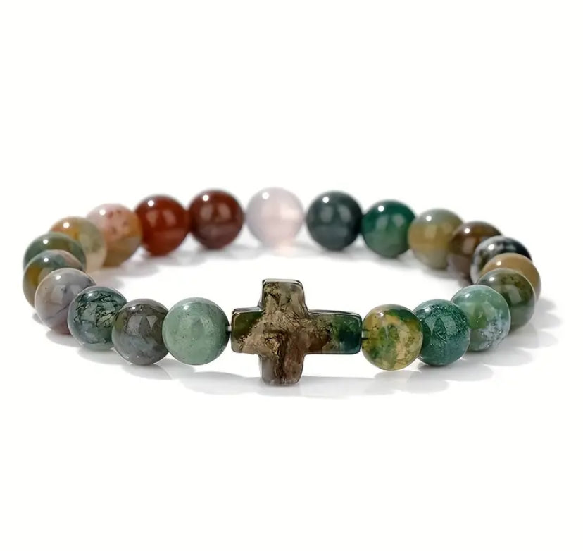 Stone Cross Bracelet