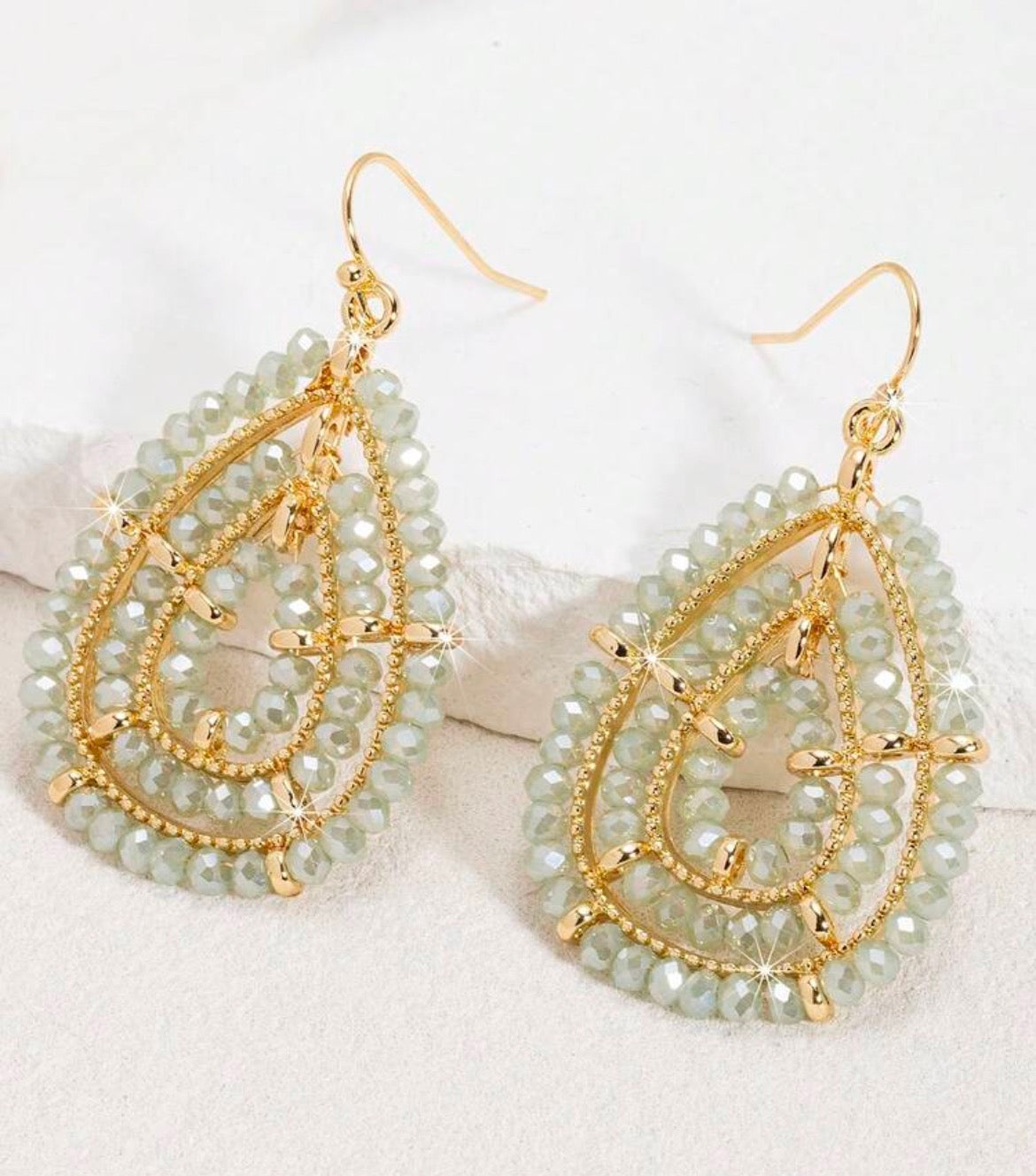 Water Drop Boho Bead Earrings