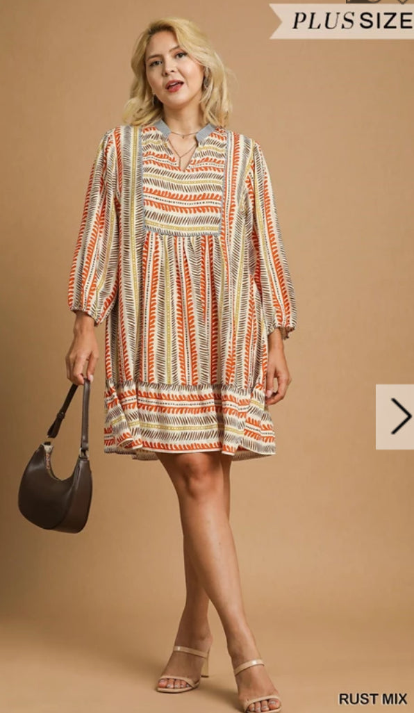 UMGEE - Aztec Babydoll Dress