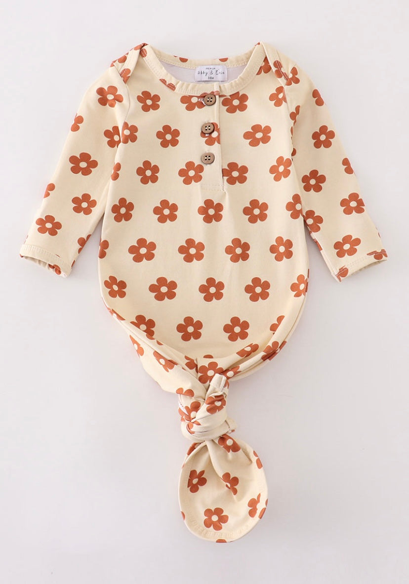 Floral Print Baby Gown