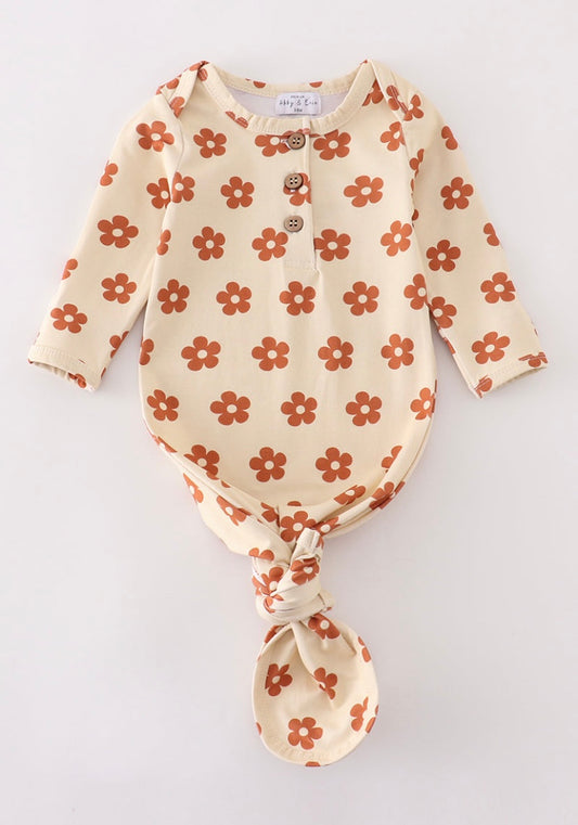 Floral Print Baby Gown