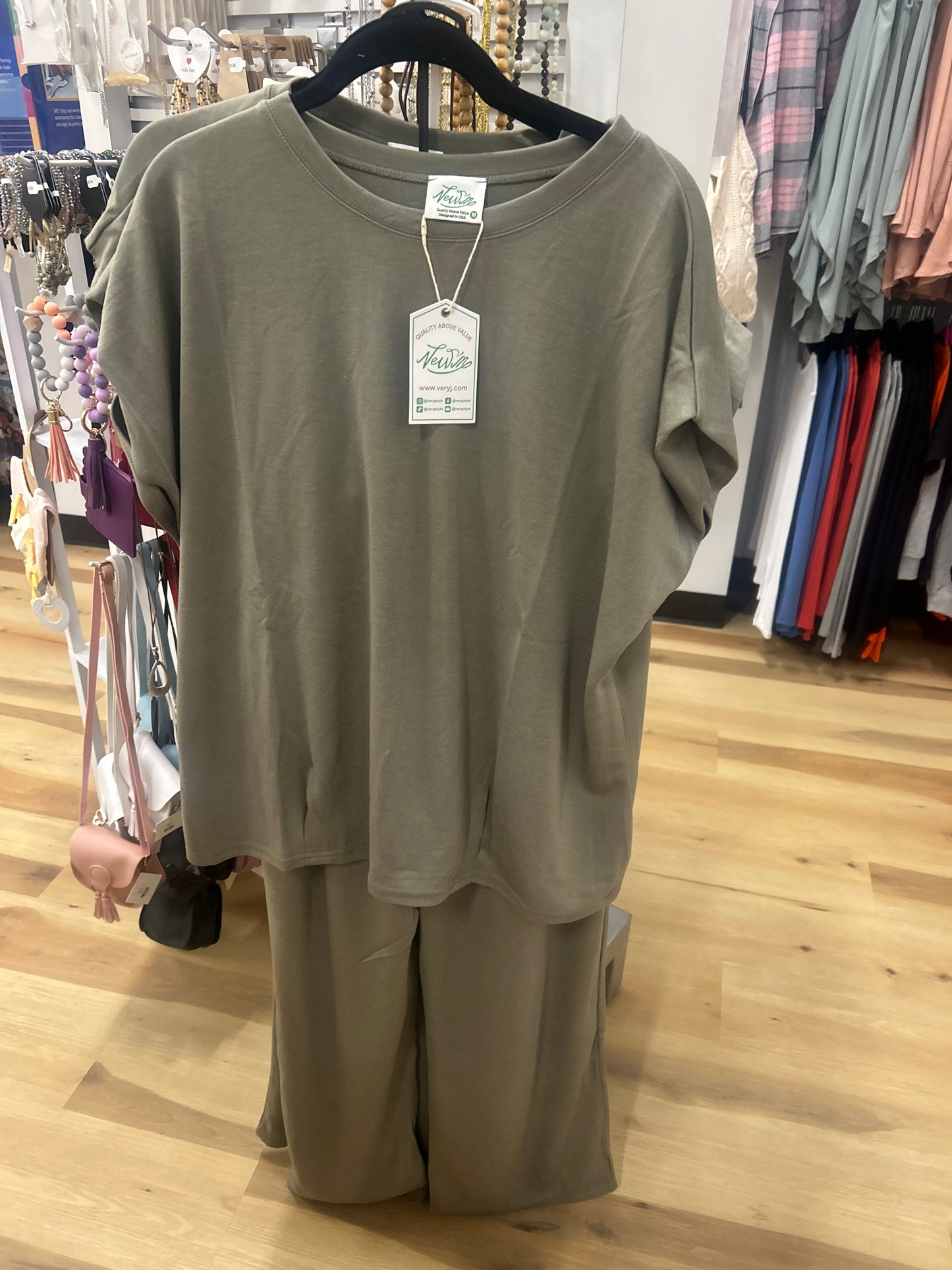 Solid Knit Comfy Top & Pants Set