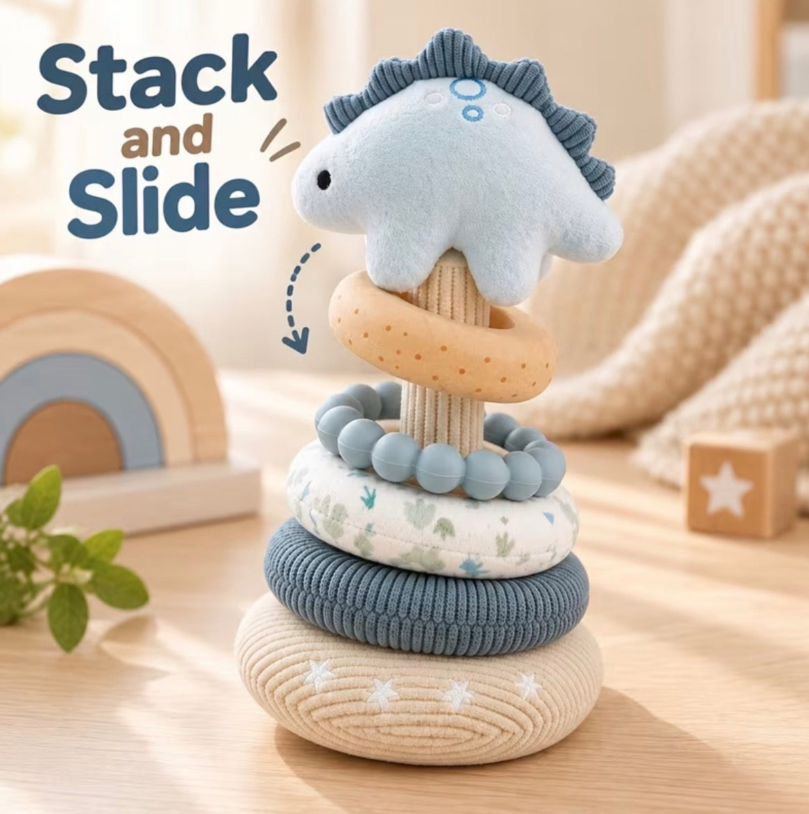 Stackable Cloth Dinosaur