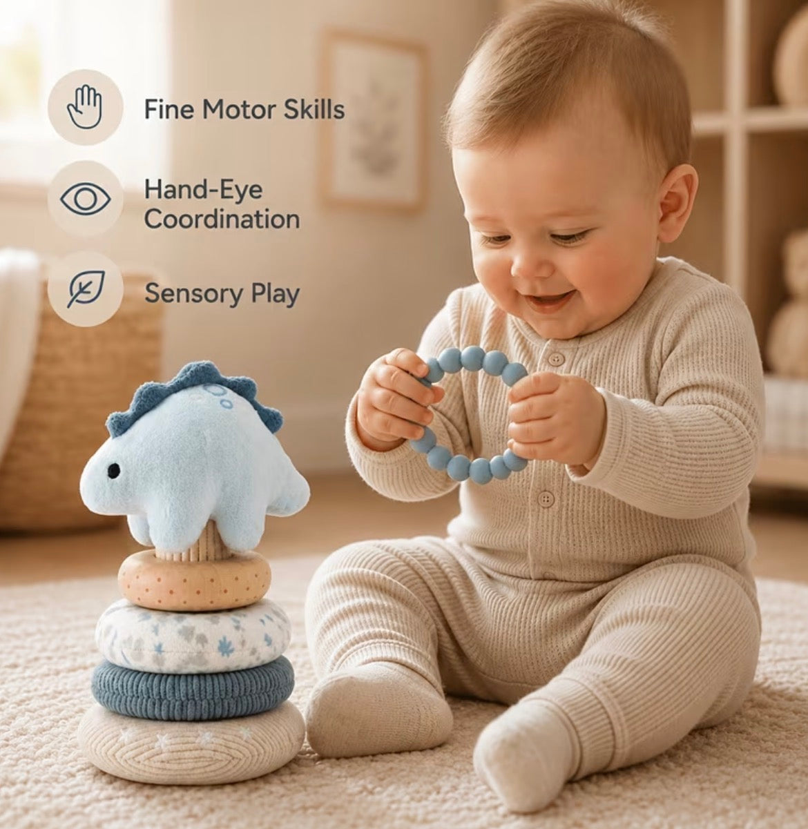 Stackable Cloth Dinosaur