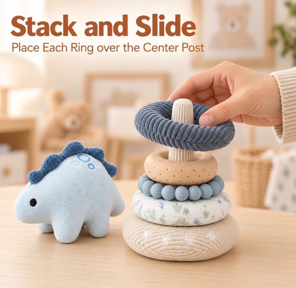 Stackable Cloth Dinosaur