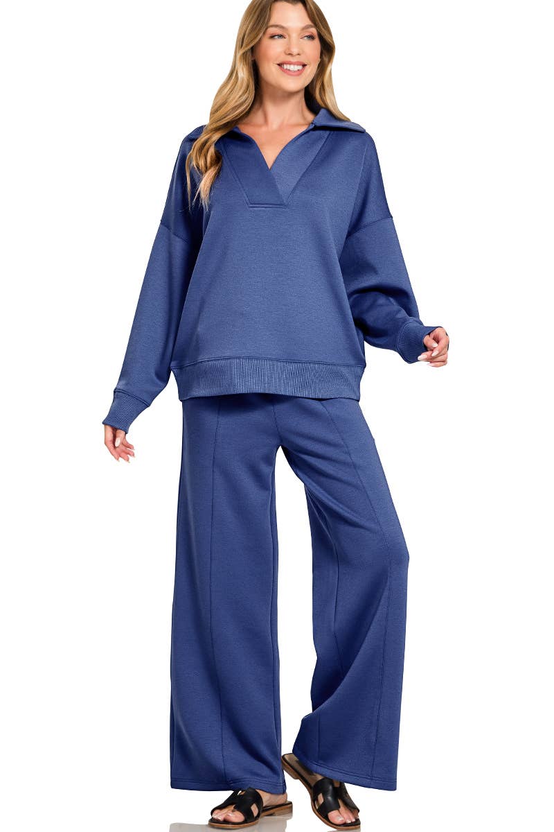 Scuba Collared Pullover & Pants Set