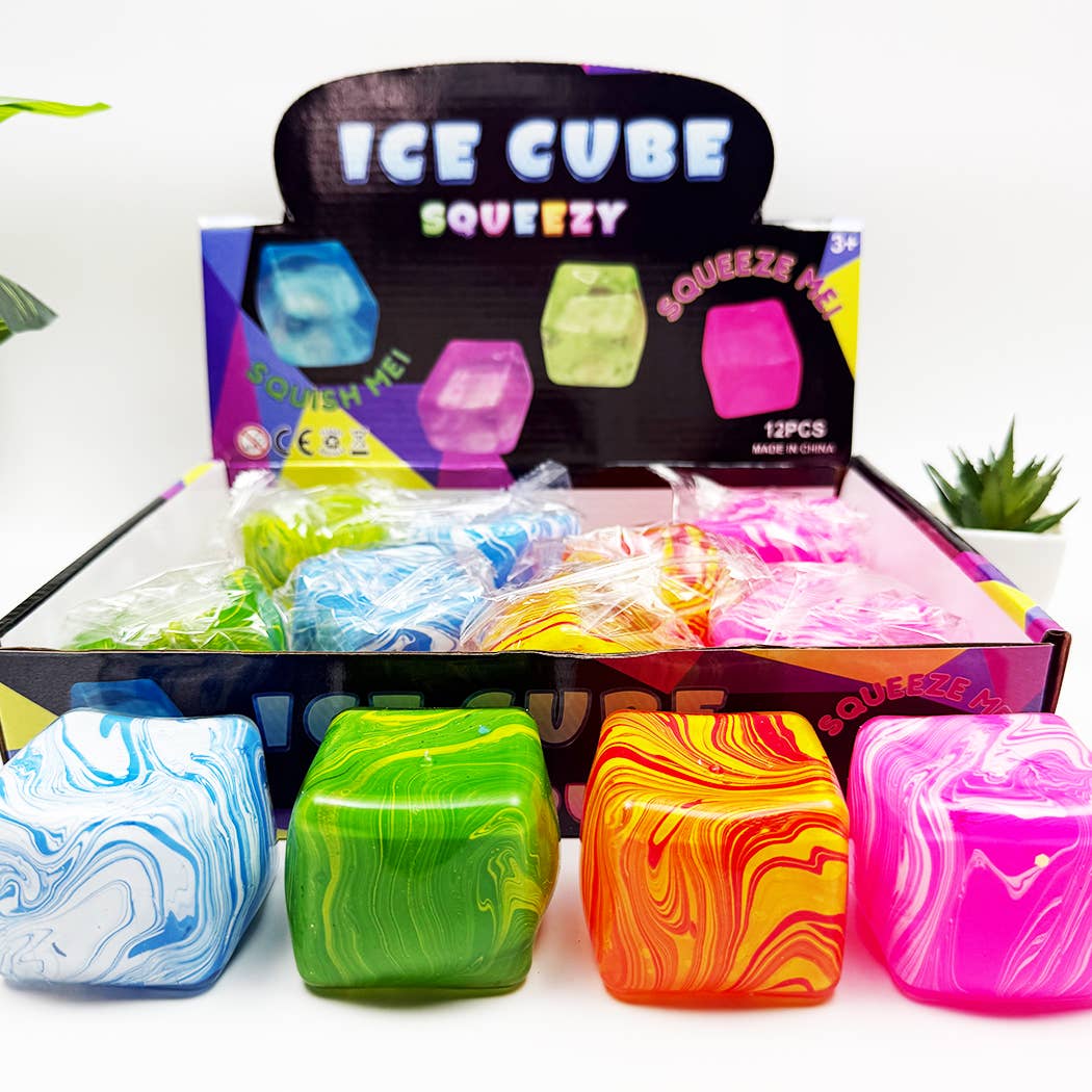 Marbled Cube Shaped Squish Toy