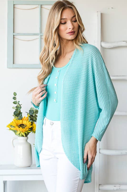 WAFFLE OPEN CARDIGAN