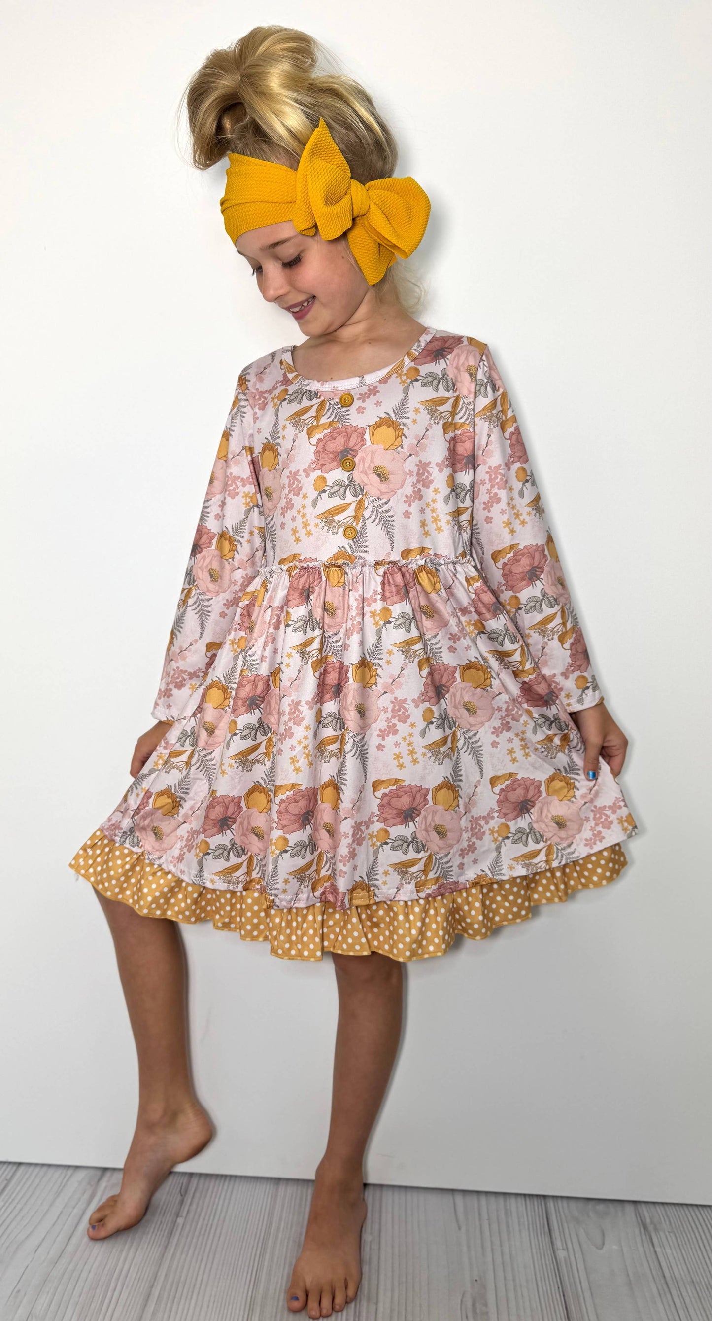 Rustic Floral Girls Dress