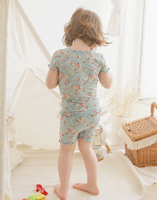 Shirring Flower Mint Pajama