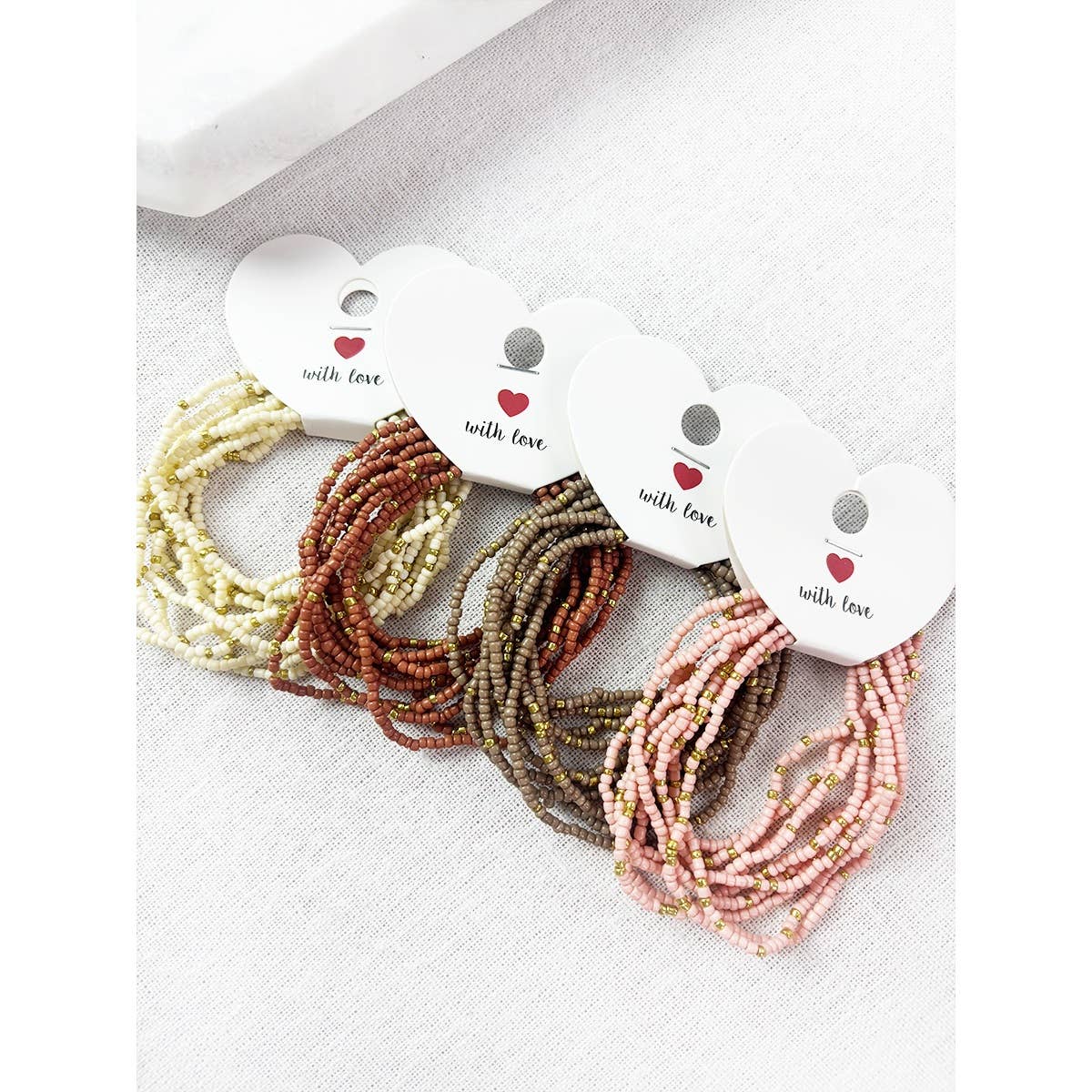 Multi Tone Stacked Seed Bead Bracelet