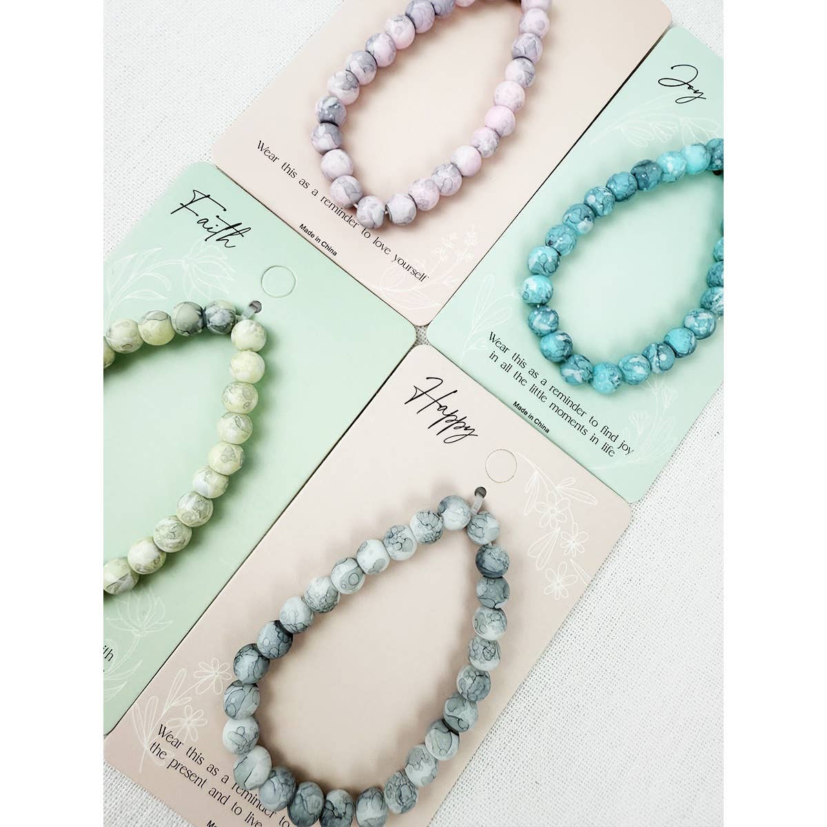 Inspirational Card with Stone Bracelet