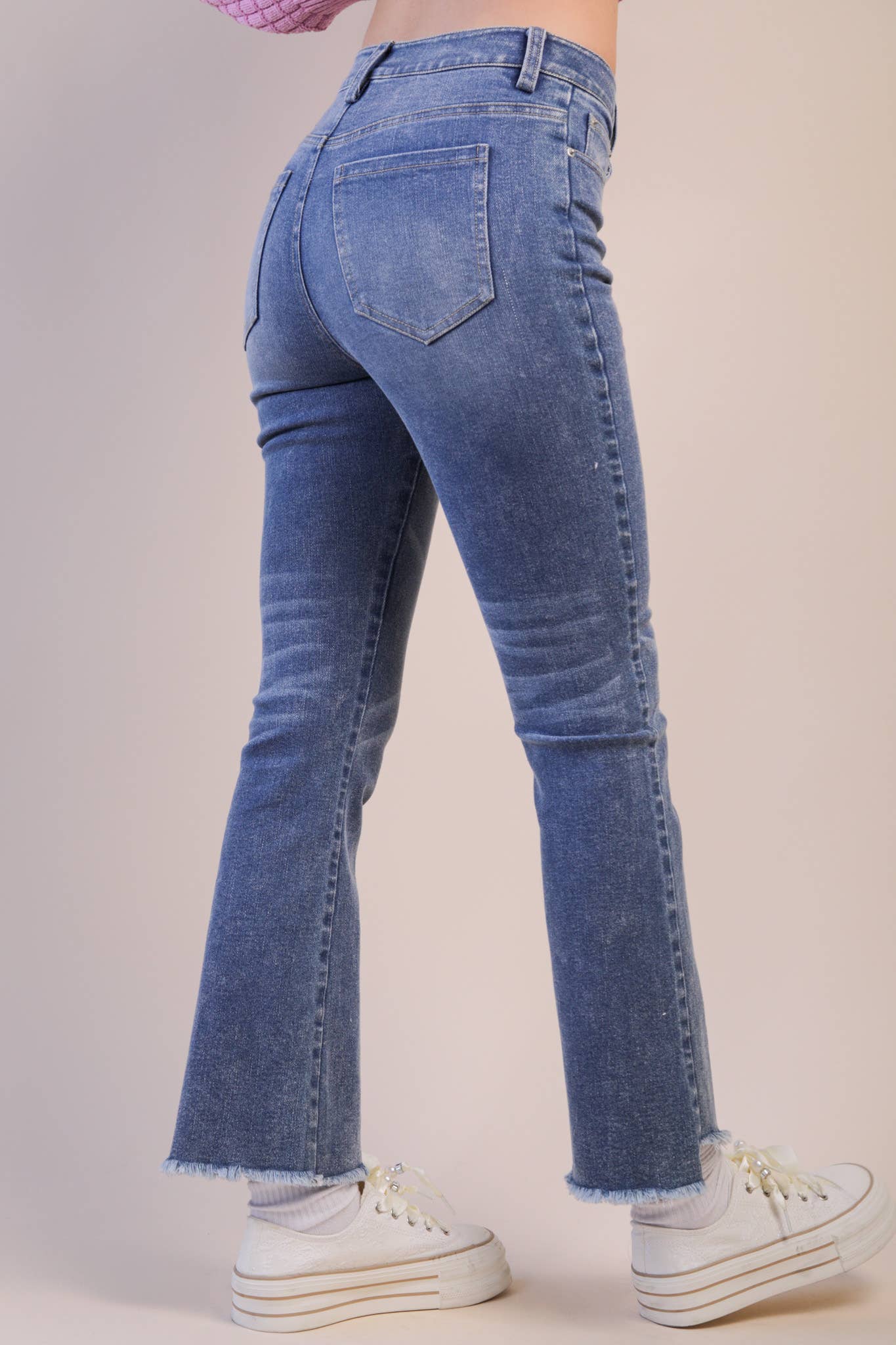 VERY JEAN Washed Denim Bootcut Pants