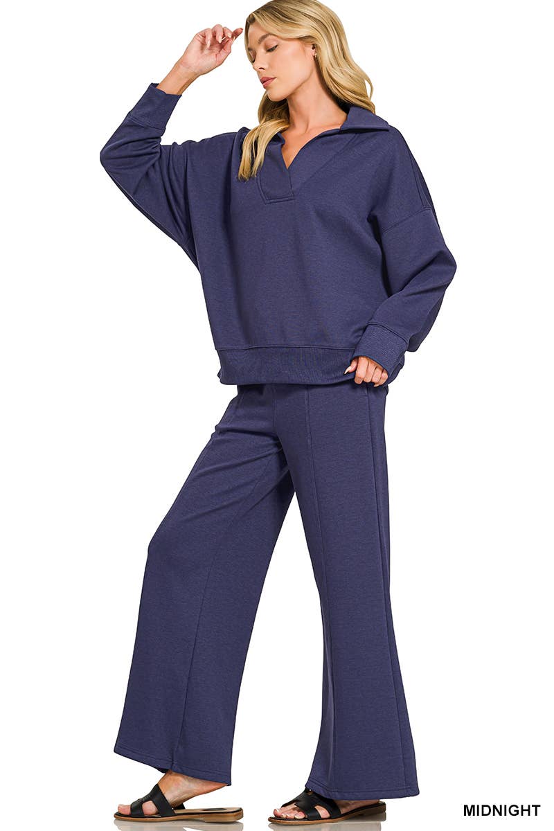 Scuba Collared Pullover & Pants Set