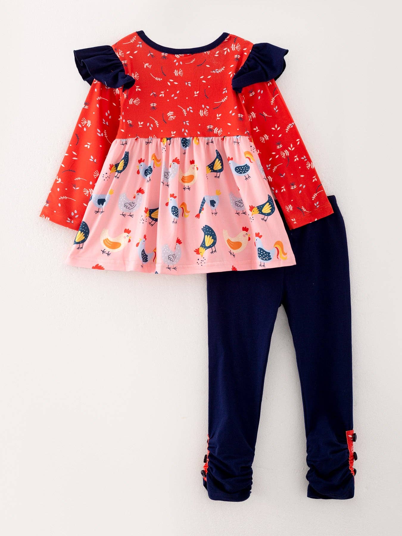 Print Pocket Chicken Outfit Set