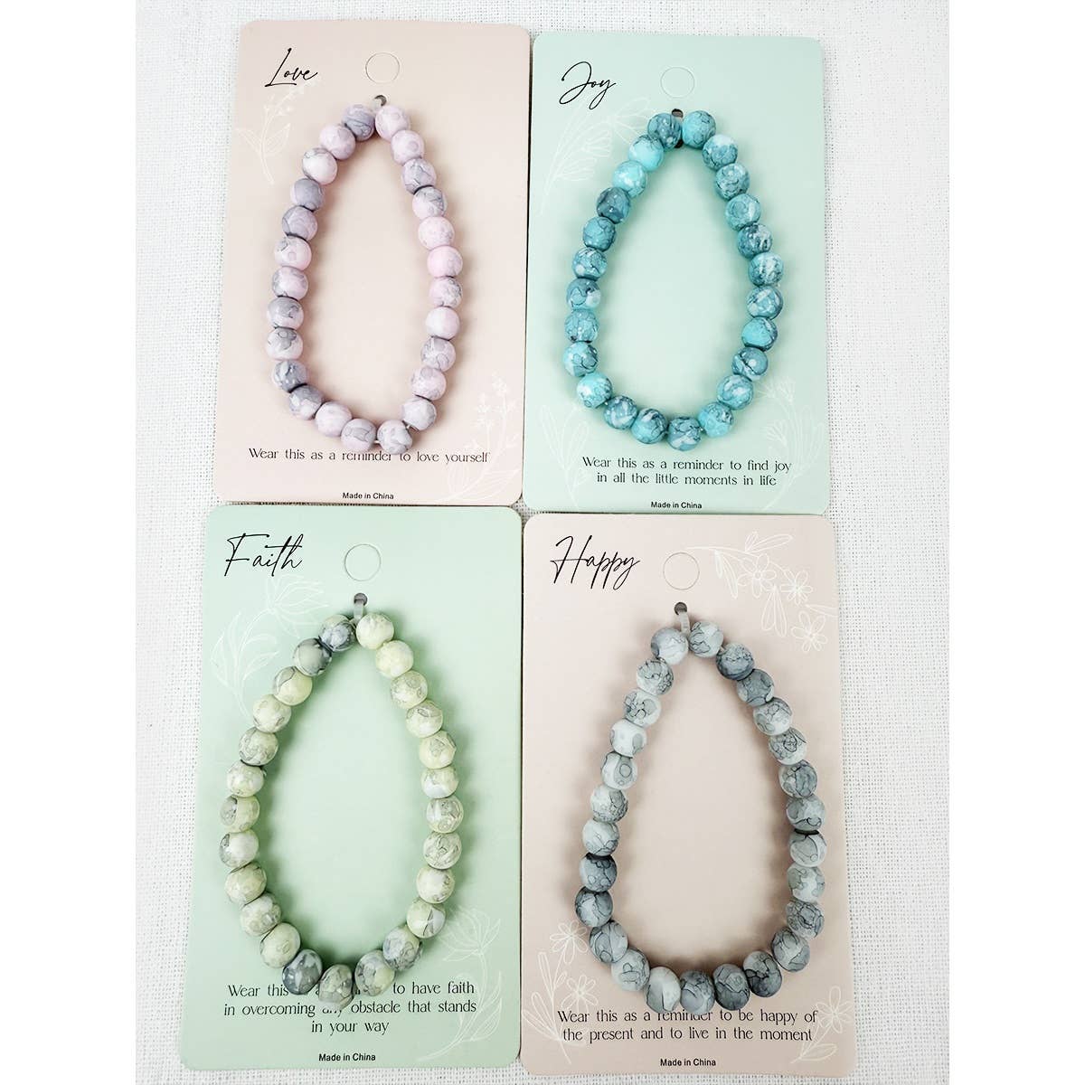 Inspirational Card with Stone Bracelet