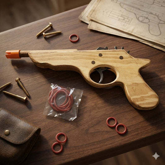 TOY Wooden Rubber Band Gun Toy-10.5 inches