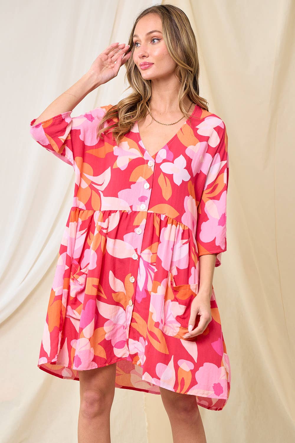 Cozy in this vibe floral dress