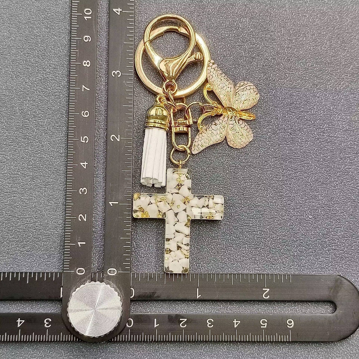Multi-style Acrylic Butterfly Resin Cross Pendant  Keychains