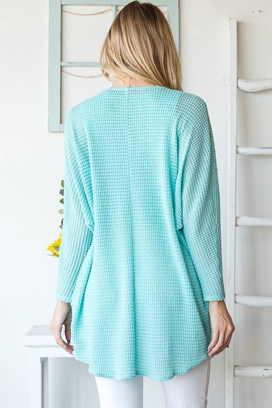 WAFFLE OPEN CARDIGAN