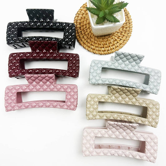 Embossed Glossy Rectangle Hair Claw