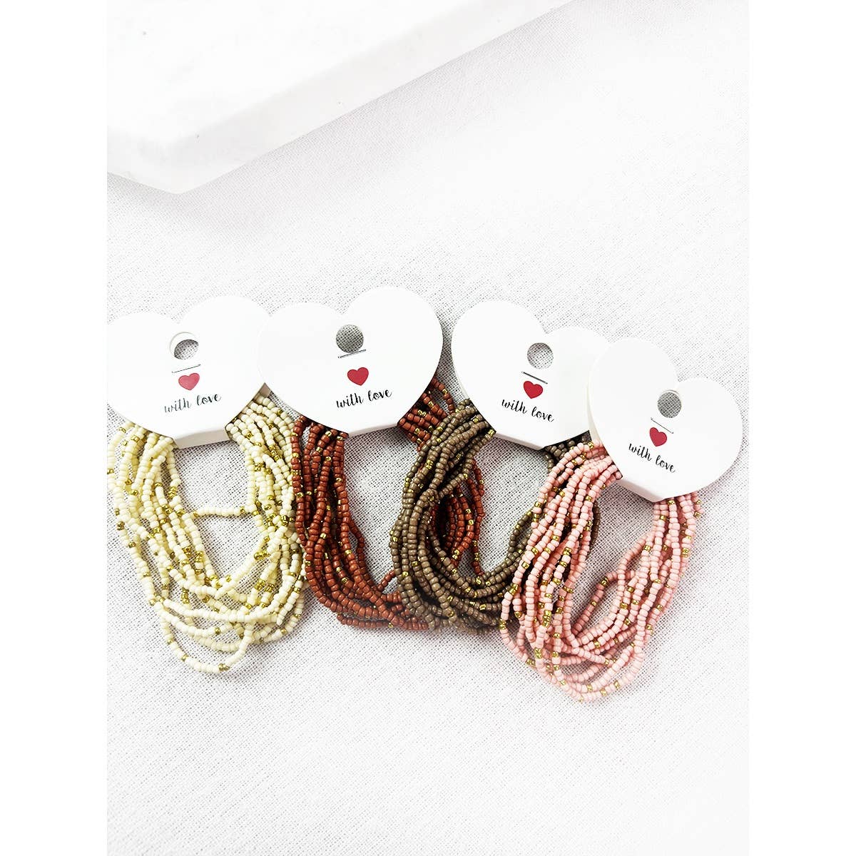 Multi Tone Stacked Seed Bead Bracelet