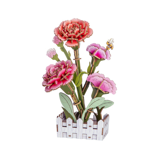DIY Wooden Puzzle Kit - Carnation Bloom Set
