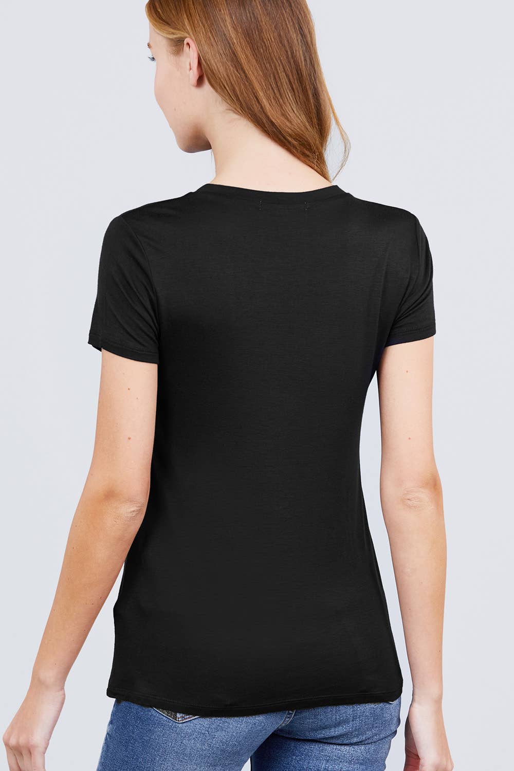 Short Sleeve Crew Neck Rayon Spandex Jersey Top