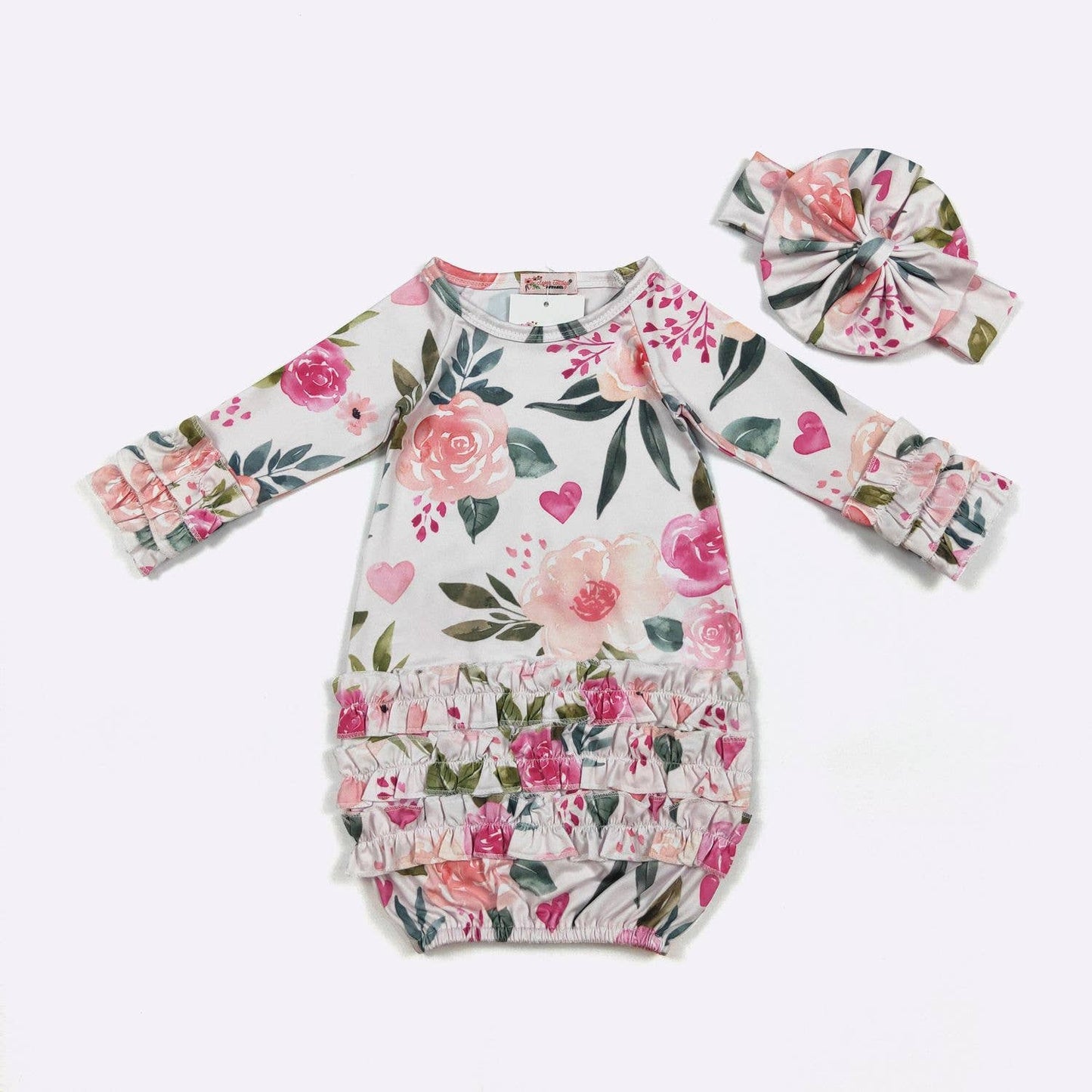 Floral Love Baby Gown